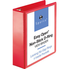 Sparco Easy Open Non-Stick D-Ring View Binder