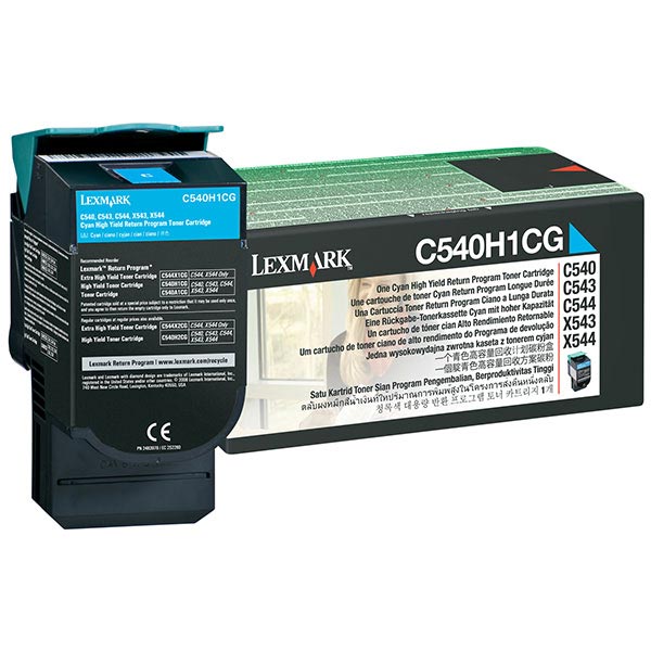 Lexmark C540H4CG Cyan OEM High Yield Toner Cartridge