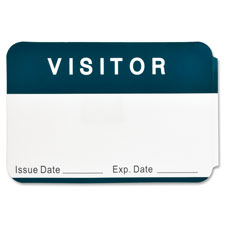 Bus. Source Blue Border Self-stick VISITOR Badges