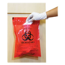 CareTek Stick-On Biohzrd Infectious Red Waste Bags