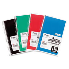 Mead 3-Subject Wirebound College Rule Notebook