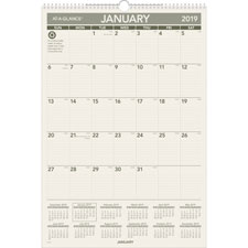 At-A-Glance 1PPM Recycled Mthly Wall Calendar