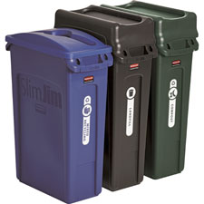 Rubbermaid Comm. Slim Jim 3-stream Recycling Set