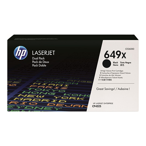 HP CE260XD (HP 649X) Black OEM Smart Print Cartridge (Dual Pack)