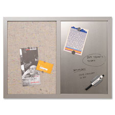 Bi-silque Gray Frame Combo Bulletin Board