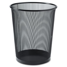 Lorell Black Steel Mesh Round Waste Bin