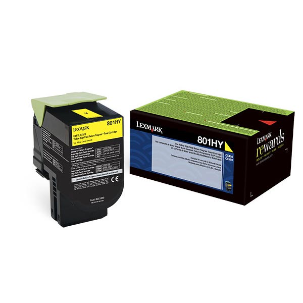 Lexmark 80C1HY0 Yellow OEM Toner Cartridge