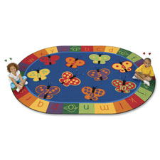 Carpets for Kids 123 ABC Butterfly Fun Oval Rug