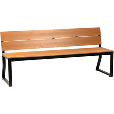 Lorell Teak Outdoor Bench w/ Backrest