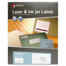 Maco White Half-sheet Internet Labels