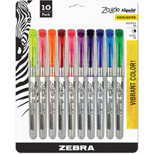 Zebra Zazzle 10-color Fluorescent Highlighter Set