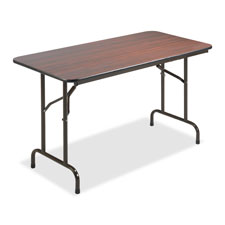 Lorell Economy Laminate Mahogany Folding Tables