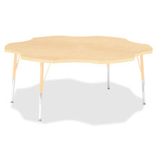 Jonti-Craft Adult Ht Prism Maple Six-leaf Table