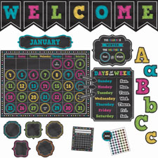 Teacher Created Res. Chalk Brights Accents Brd Set