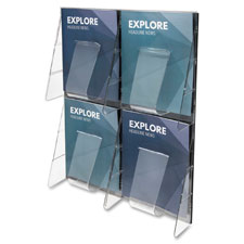 Deflecto 4-Pocket Clear Literature Rack