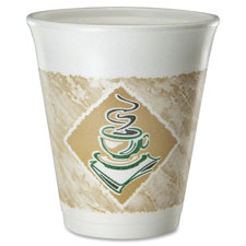 Dart 8 oz Thermo-Glaze Foam Cups