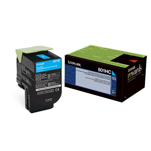 Lexmark 80C1HC0 Cyan OEM Toner Cartridge