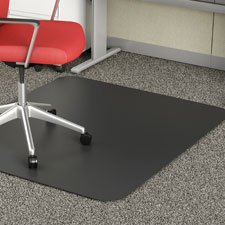 Deflecto Black Rectangular Smooth Edge Chairmats