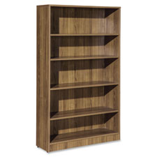 Lorell Essentials Series Walnut Laminate Bookcase