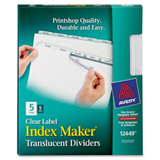 Avery Printable Clear Label Strip Plastic Dividers