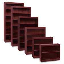 Lorell Panel End Mahogany Veneer Bookcase