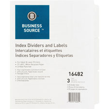 Bus. Source 3-tab Punched Index Dividers