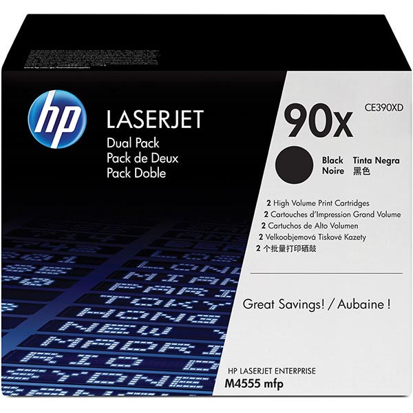 HP CE390XD (HP 90X) Black OEM Smart Print Cartridge (Dual Pack)