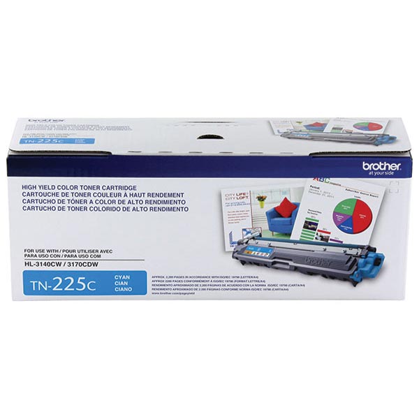 Brother TN-225C Cyan OEM Toner Cartridge