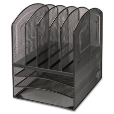 Lorell Steel Mesh 3/5 Tray Desktop Organizer