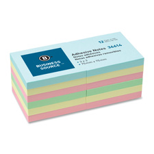 Bus. Source 3" Plain Pastel Colors Adhesive Notes