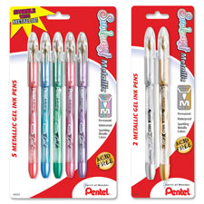 Pentel Sunburst Metallic Color Permanent Gel Pens