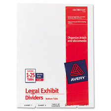 Avery 1-25 Bottom Tab Legal Exhibit Dividers