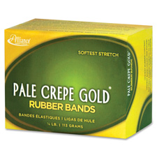 Alliance Pale Crepe 1/4lb Box Gold Rubber Bands