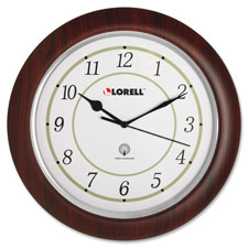 Lorell 13-1/4" Round Wood Wall Clock