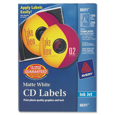 Avery Clear CD/DVD Inkjet Matte Labels