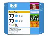 HP CB343A (HP 70) Cyan OEM Ink Cartridge (twin pk)