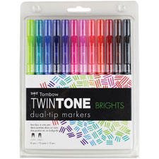 Tombow TwinTone Brights Dual-tip Marker Set