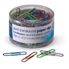 Officemate Translucent Vinyl Paper Clips