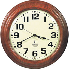 SKILCRAFT 16" Mahogany Frame Wall Clock