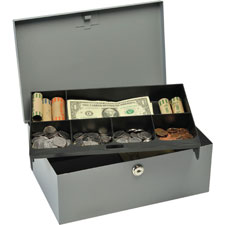 MMF Industries Heavy-gauge Steel Cash Box w/Lock