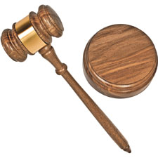 Advantus Brass Engraved Gavel Set