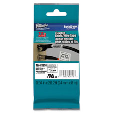 Brother 1" Black on White Flexible ID Tape