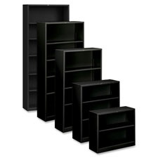 HON Brigade Fixed Bottom Shelf Black Steel Bkcases