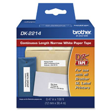 Brother DK2214 Continuous Length White Label Tape