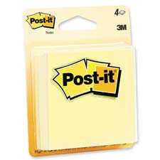 3M Post-it Canary Clamshell Pk Original Note Pads