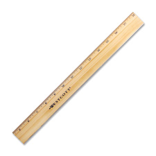 Acme Westcott Beveled Metal Edge Wood Rulers