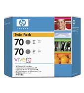 HP CB341A (HP 70) Gray OEM Ink Cartridge (twin pk)