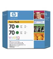 HP CB348A (HP 70) Green OEM Ink Cartridge (twin pk)