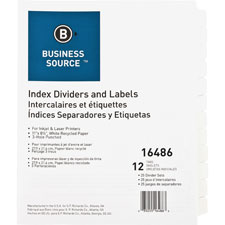 Bus. Source 12-tab Punched Index Dividers