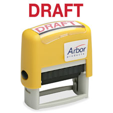 SKILCRAFT Pre-inked Red Draft Message Stamp